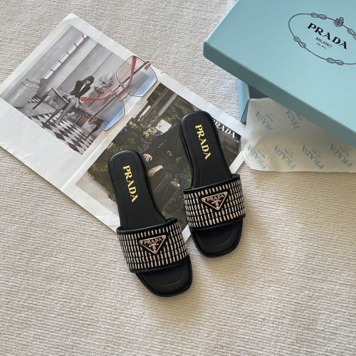 Prada Woven Flat Sandals - Summer Style, Designer Comfort