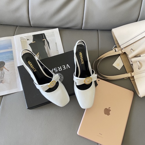 Versace VR 25S Medusa Square-Toe Mary Janes Patent Leather Heeled Sandals 1 Versace VR 25S Medusa Square-Toe Mary Janes Patent Leather Heeled Sandals