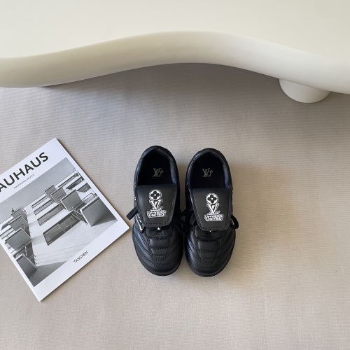 Louis Vuitton 1854 Series Couple's Black Leather Casual Soccer Shoes