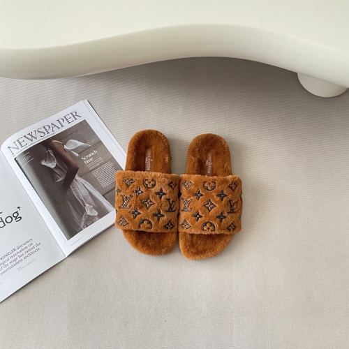 Louis Vuitton 25SS Starry Wool Flat Mules, Cozy and Stylish Home Slippers 1 Louis Vuitton 25SS Starry Wool Flat Mules, Cozy and Stylish Home Slippers