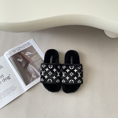 Louis Vuitton 25SS Starry Wool Flat Mules - Cozy & Chic 1 Louis Vuitton 25SS Starry Wool Flat Mules - Cozy & Chic