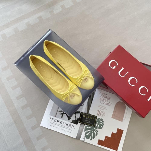 Gucci Women's Yellow Ballet Flats with Double G Hardware, Size 35-41 1 Gucci Women's Yellow Ballet Flats with Double G Hardware, Size 35-41