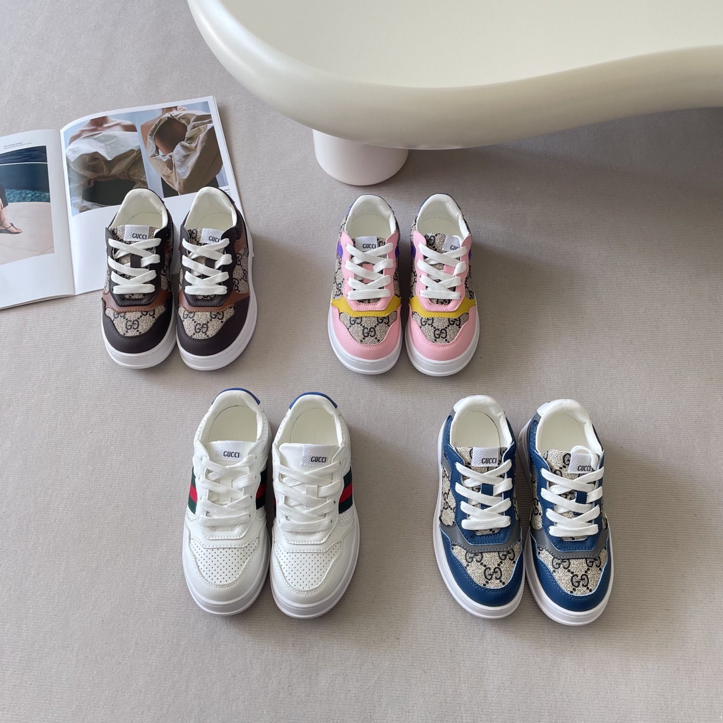 GUCCI boutique 2026 edición limitada infantil, nuevo en la web oficial, estreno exclusivo GUCCI 26S zapatillas blancas …