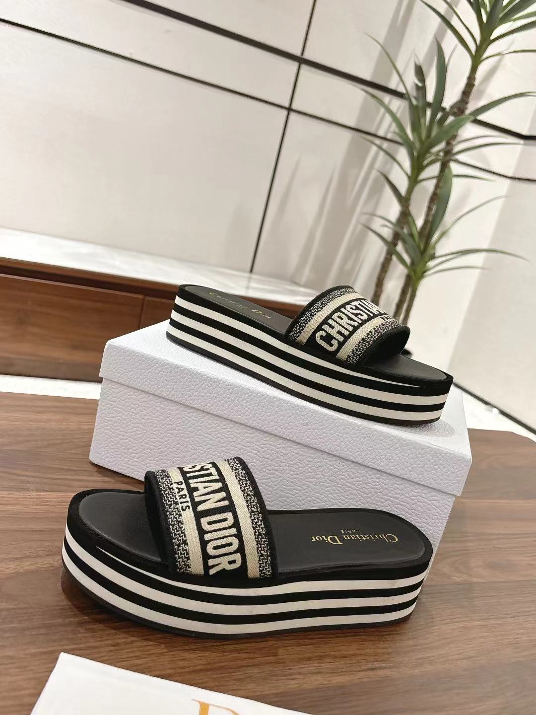 Dior Dway Striped Platform Slide Sandals, Stylish & Comfortable 6 a1742037965188 4871