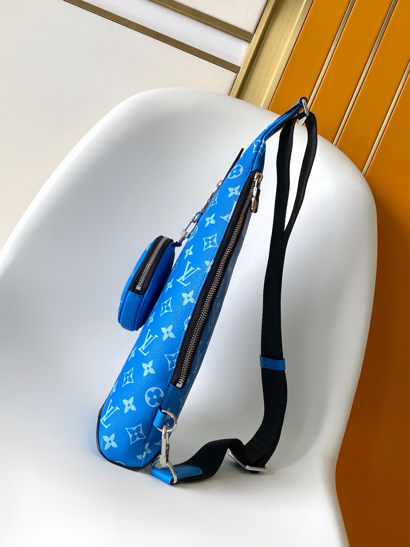 Louis Vuitton Duo Sling Bag Blue Monogram Canvas & Leather Crossbody 2 i1745909347145 8702 0 1