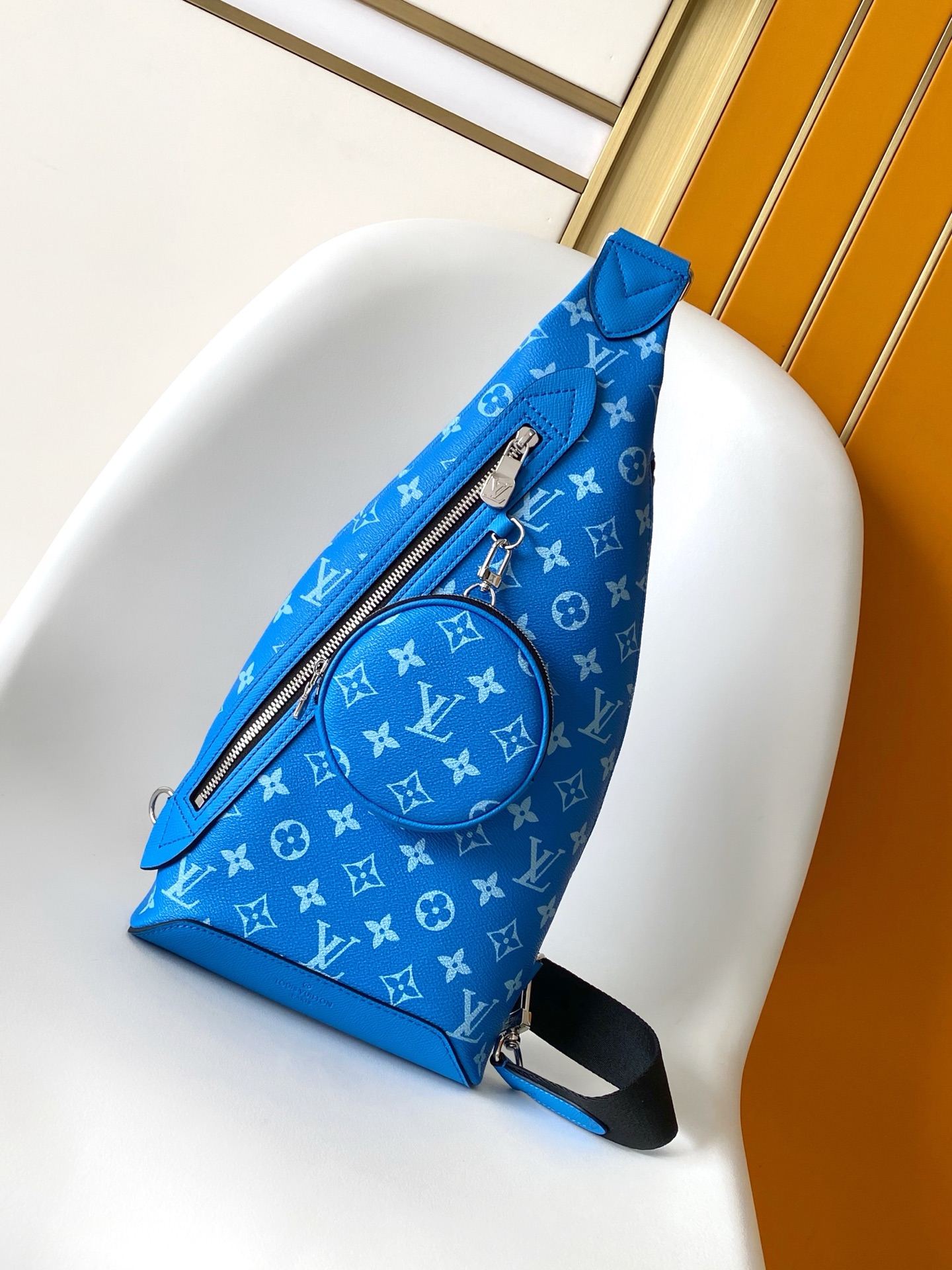 Louis Vuitton Duo Sling Bag Blue Monogram Canvas & Leather Crossbody 1 i1745909348754 8857 0 0