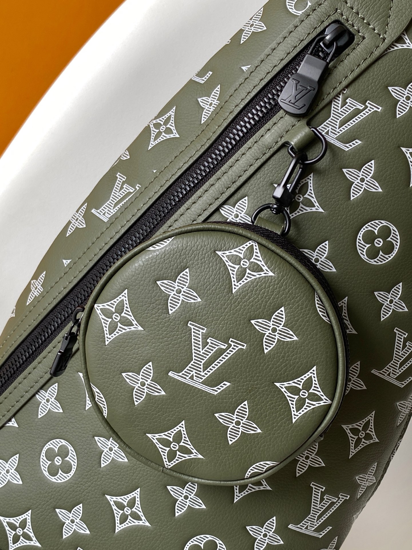 Louis Vuitton Duo Sling Bag in Olive Green Leather with Adjustable Strap 7 i1759116674869 4513 0 5