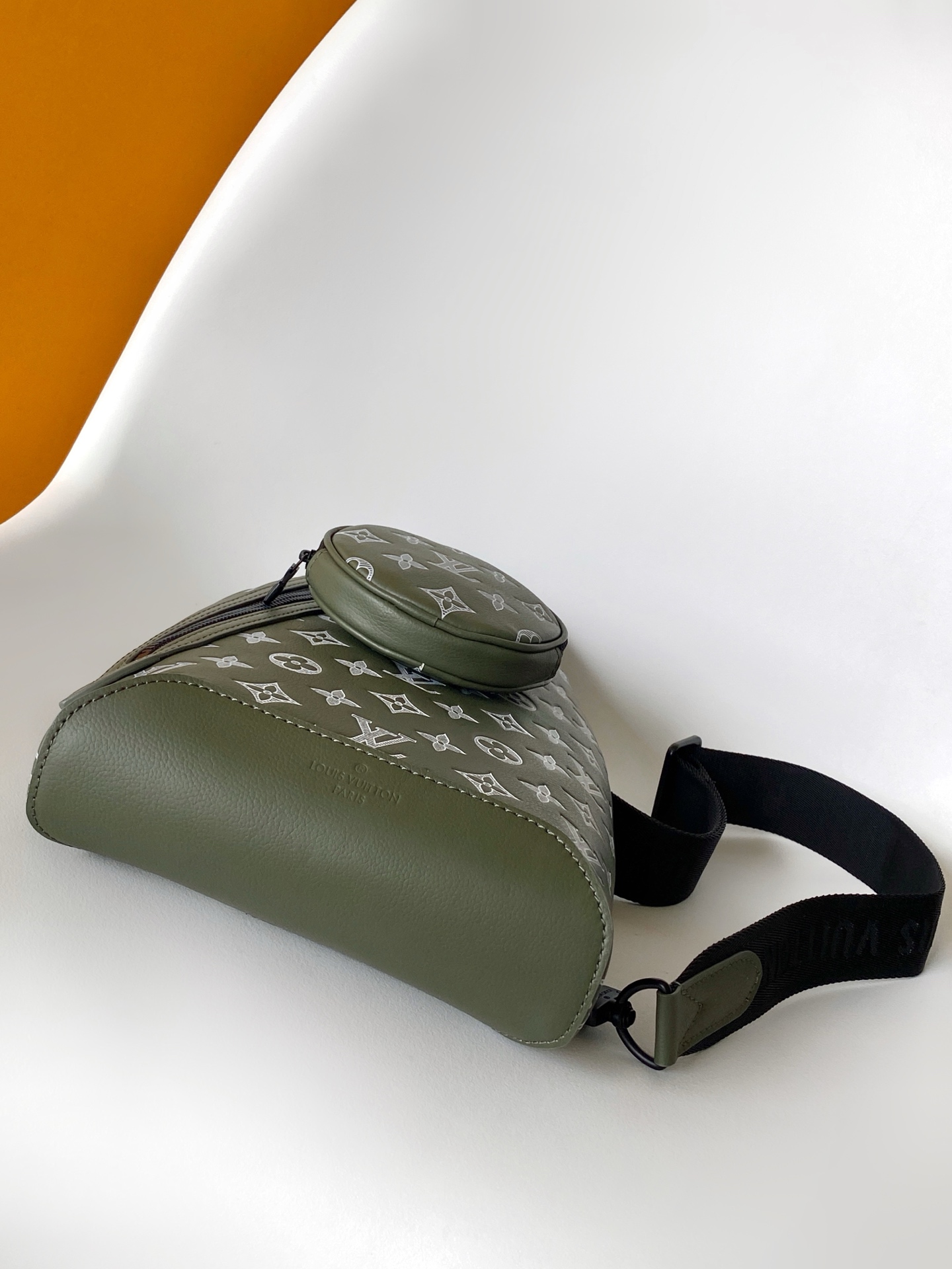 Louis Vuitton Duo Sling Bag in Olive Green Leather with Adjustable Strap 6 i1759116674907 565 0 4