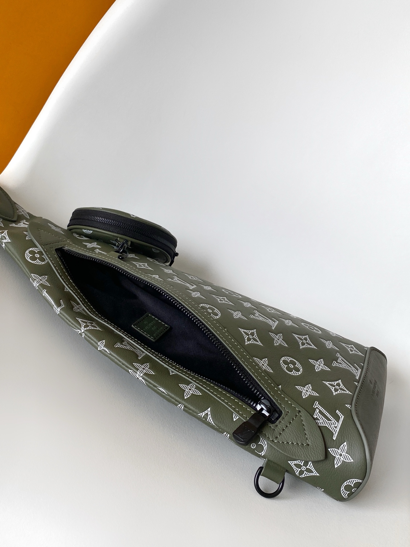 Louis Vuitton Duo Sling Bag in Olive Green Leather with Adjustable Strap 10 i1759116675775 6309 0 8