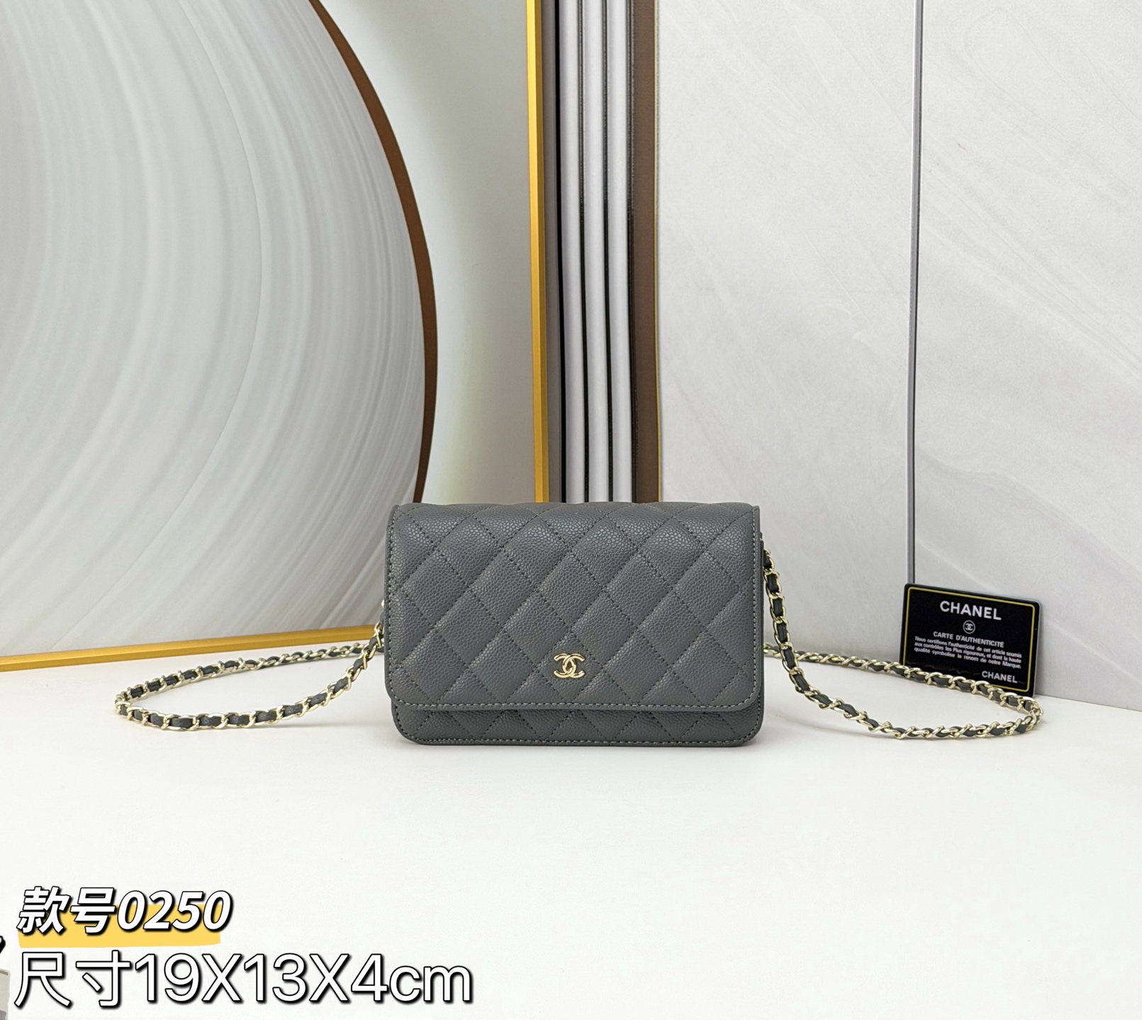 WOC发财包👛鱼子酱穿金属链的经典设计外观与之前的经典Woc一样不同是内里的拉链变成金属，按扣也变成了更