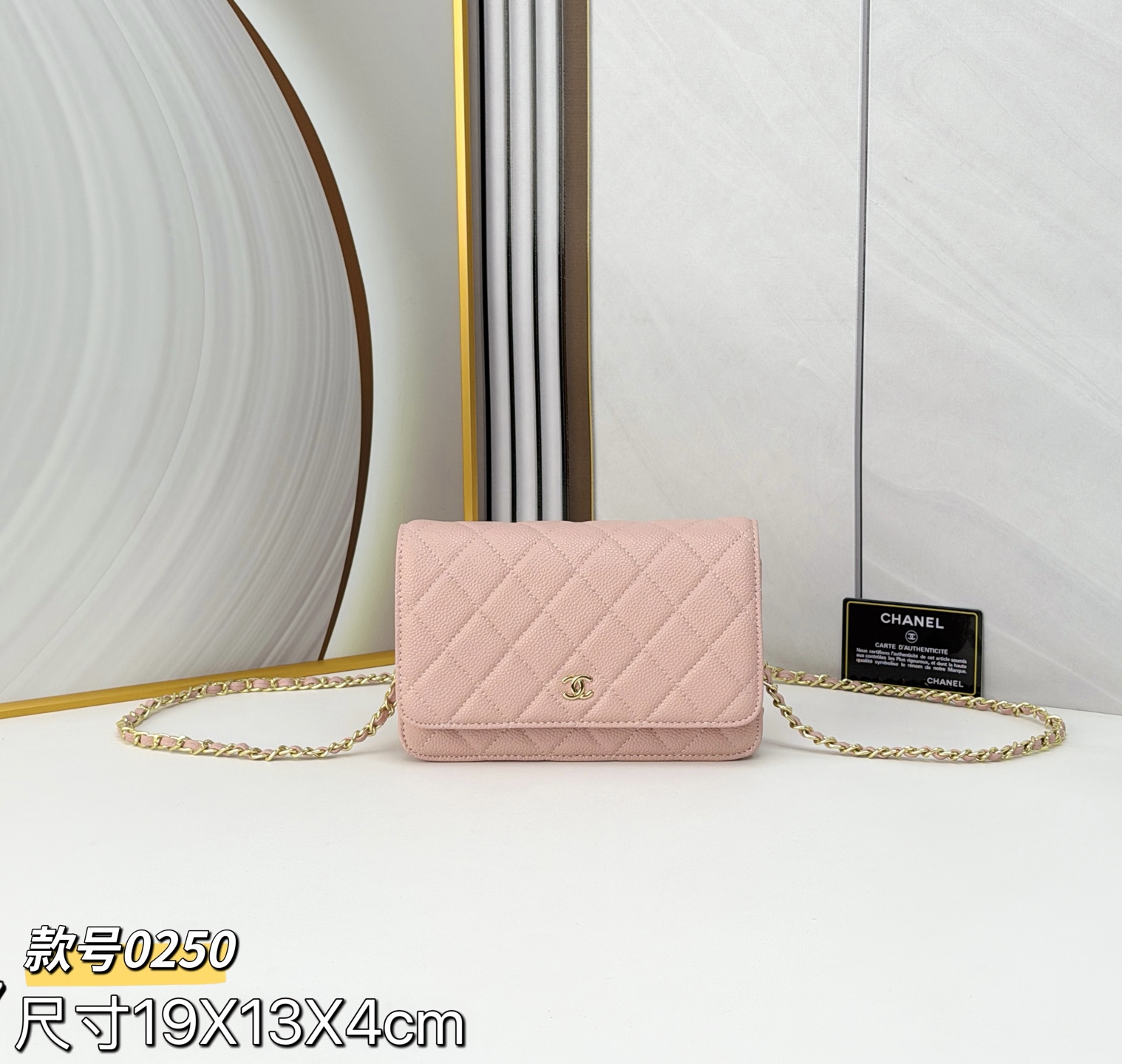 WOC发财包👛鱼子酱穿金属链的经典设计外观与之前的经典Woc一样不同是内里的拉链变成金属，按扣也变成了更