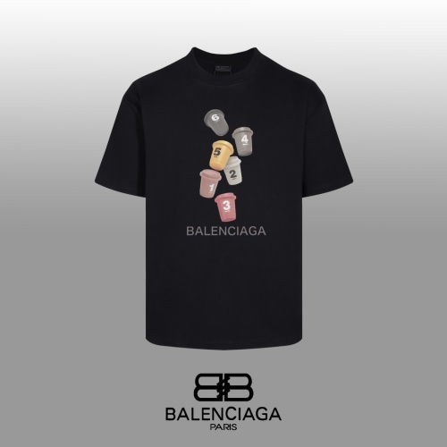 Balenciaga Black T-Shirt With Colorful Numbered Cups Graphic Print 1 Balenciaga Black T-Shirt With Colorful Numbered Cups Graphic Print