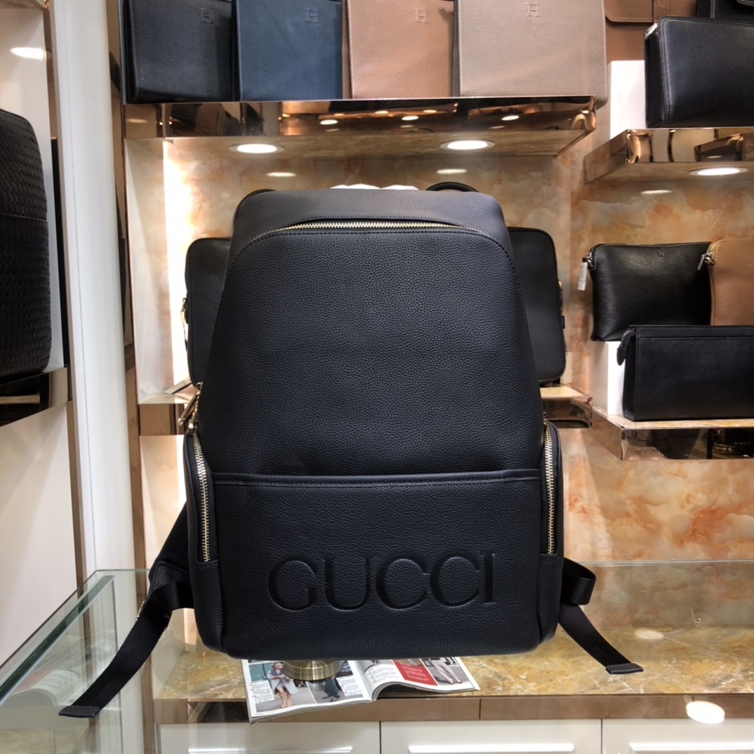 Gucci AAA
 Taschen Rucksack Schwarz Lychemuster Männer Kalbsleder Rindsleder