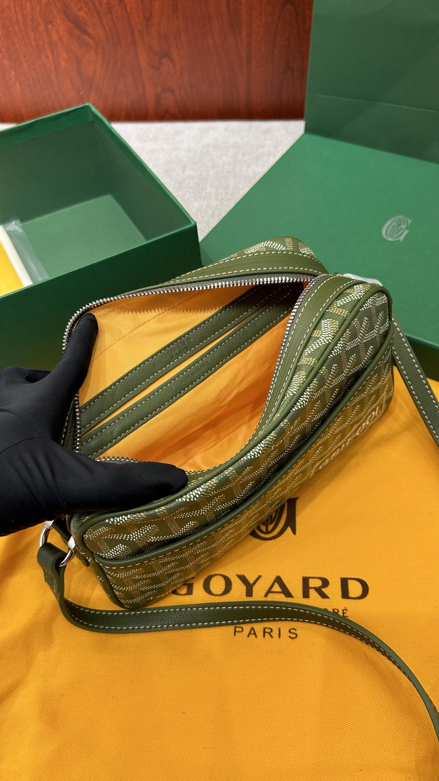 Goyard CaVert Camera Bag - Limited Edition Khaki Green Goyardine Canvas 9 i1746758052753 111 0 7