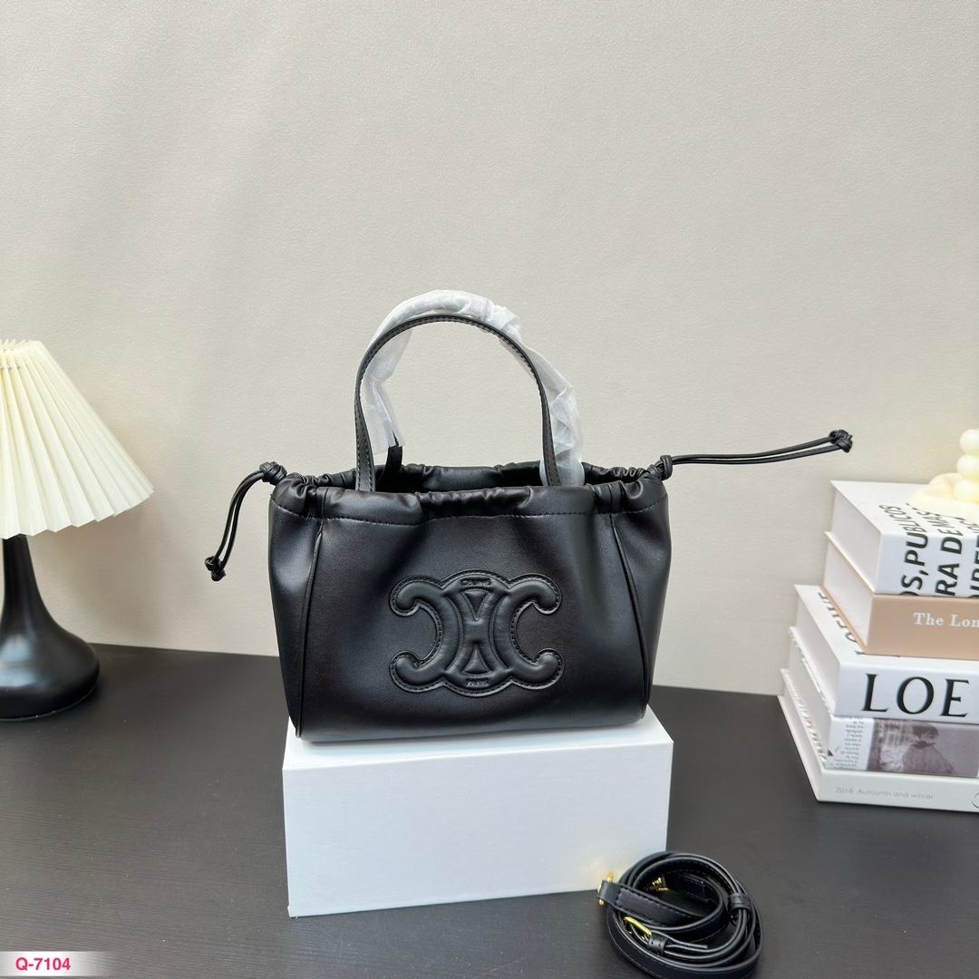 Celine Tote Bags Black Caramel Fashion Mini
