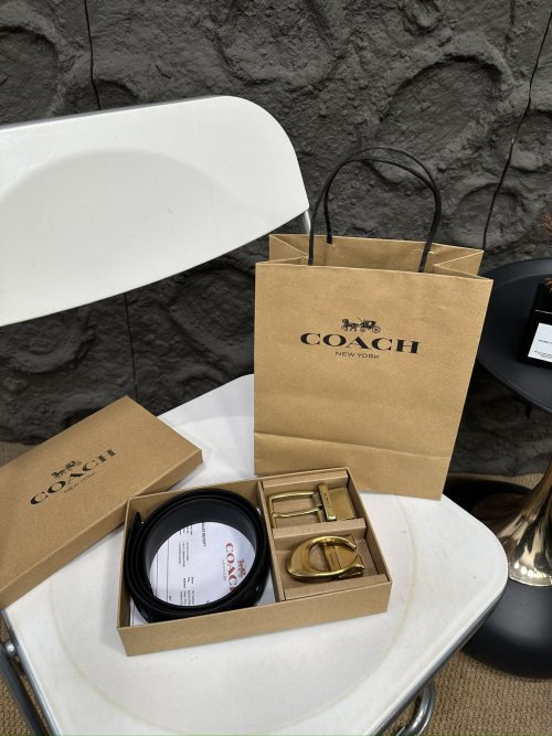 Coach Premium Reversible Leather Belt with Two Buckles Gift Set 1 Coach Premium Reversible Leather Belt with Two Buckles Gift Set