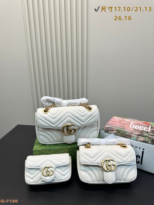 Gucci Marmont: Bolso de hombro con doble G y bordado de corazón, blanco 1 Gucci Marmont: Bolso de hombro con doble G y bordado de corazón, blanco