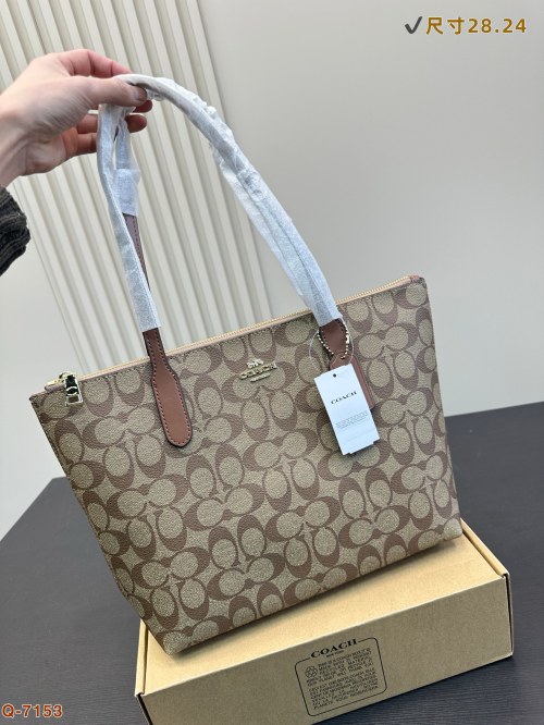 Coach Zippered Shopping Bag, Signature Coated Canvas, Lightweight and Durable 1 Coach Zippered Shopping Bag, Signature Coated Canvas, Lightweight and Durable