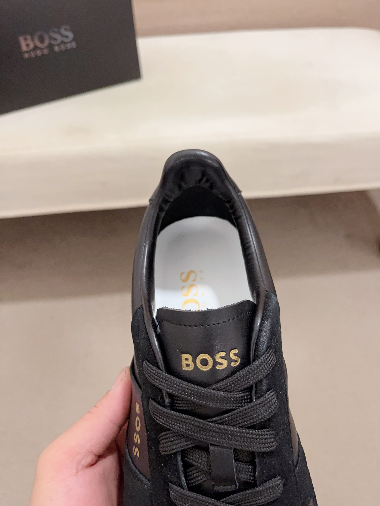 BOSS Men's Black Leather & Suede Low Top Sneakers - Size 38-44 7 i1729565975 4404 2