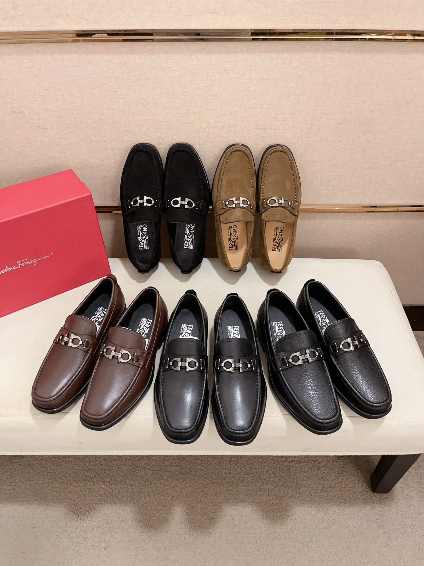 Ferragamo Men's Black Leather Loafers - High-Quality, Handcrafted, Size 38-44 11 i1730777126 5465 8