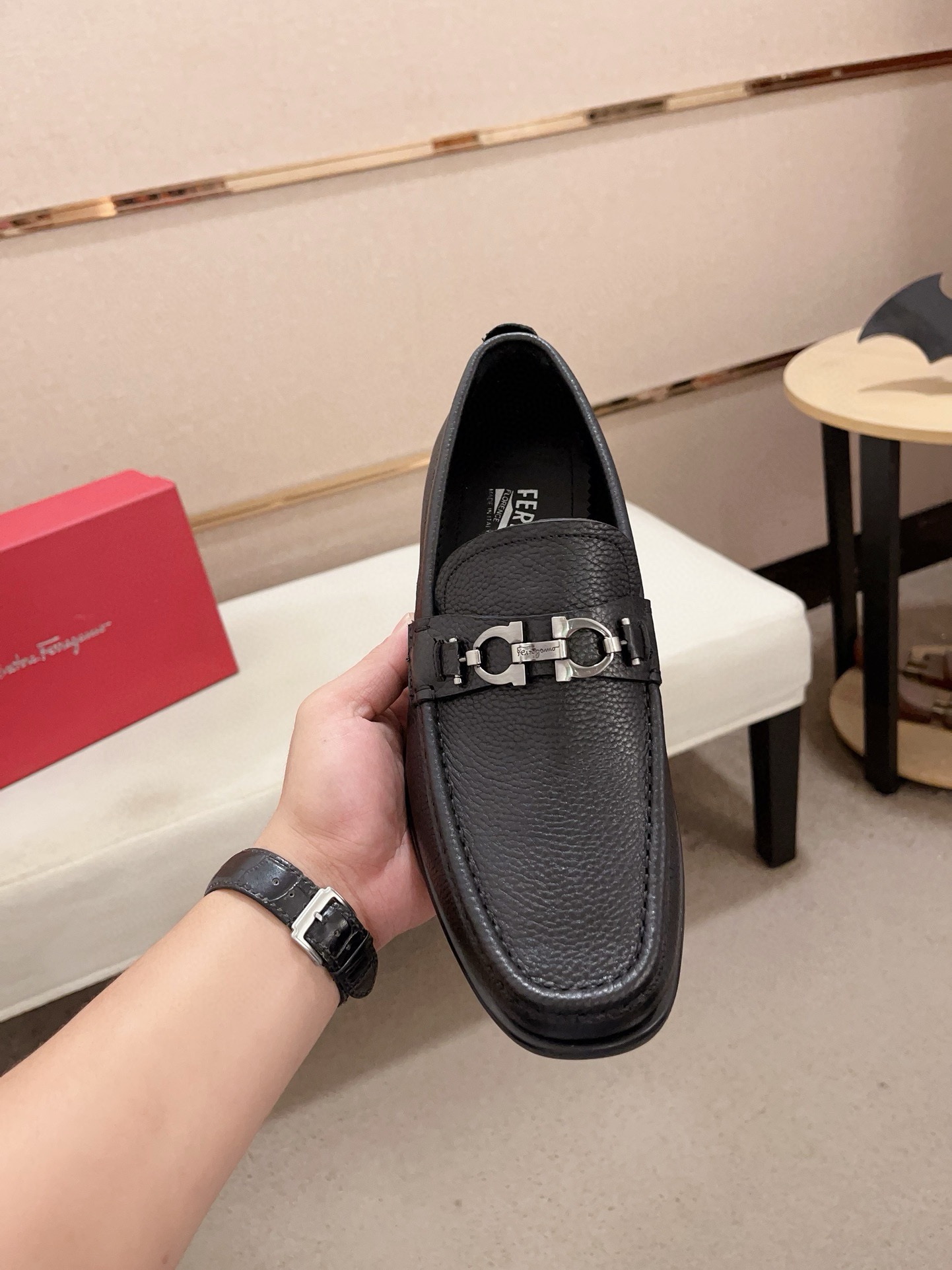 Ferragamo Men's Black Leather Loafers - High-Quality, Handcrafted, Size 38-44 3 i1730777126 6405 2