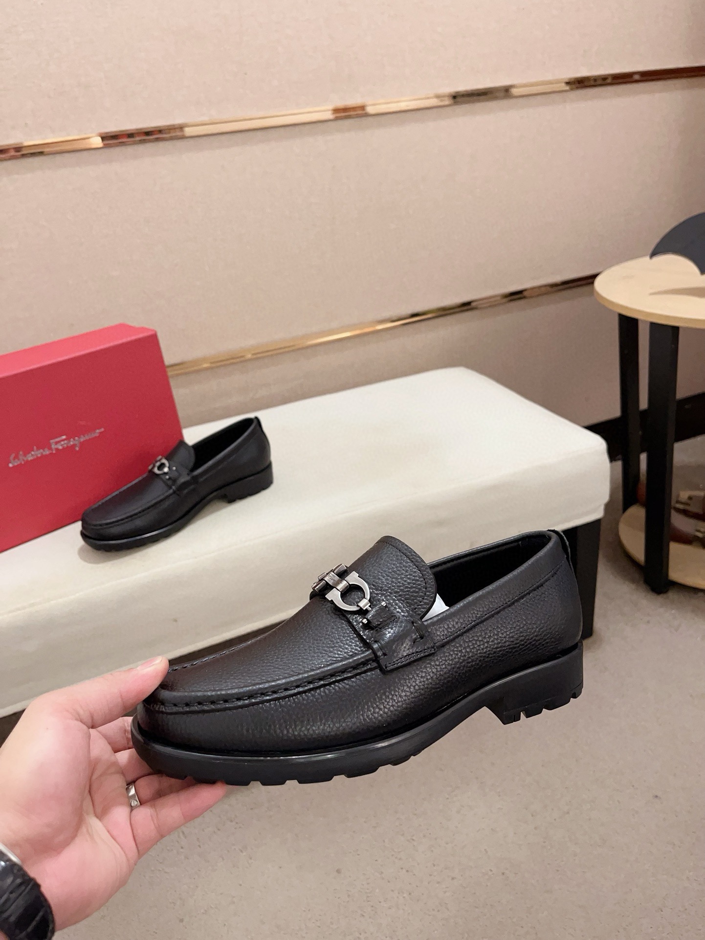 Ferragamo Men's Black Leather Loafers - High-Quality, Handcrafted, Size 38-44 4 i1730777126 6691 6