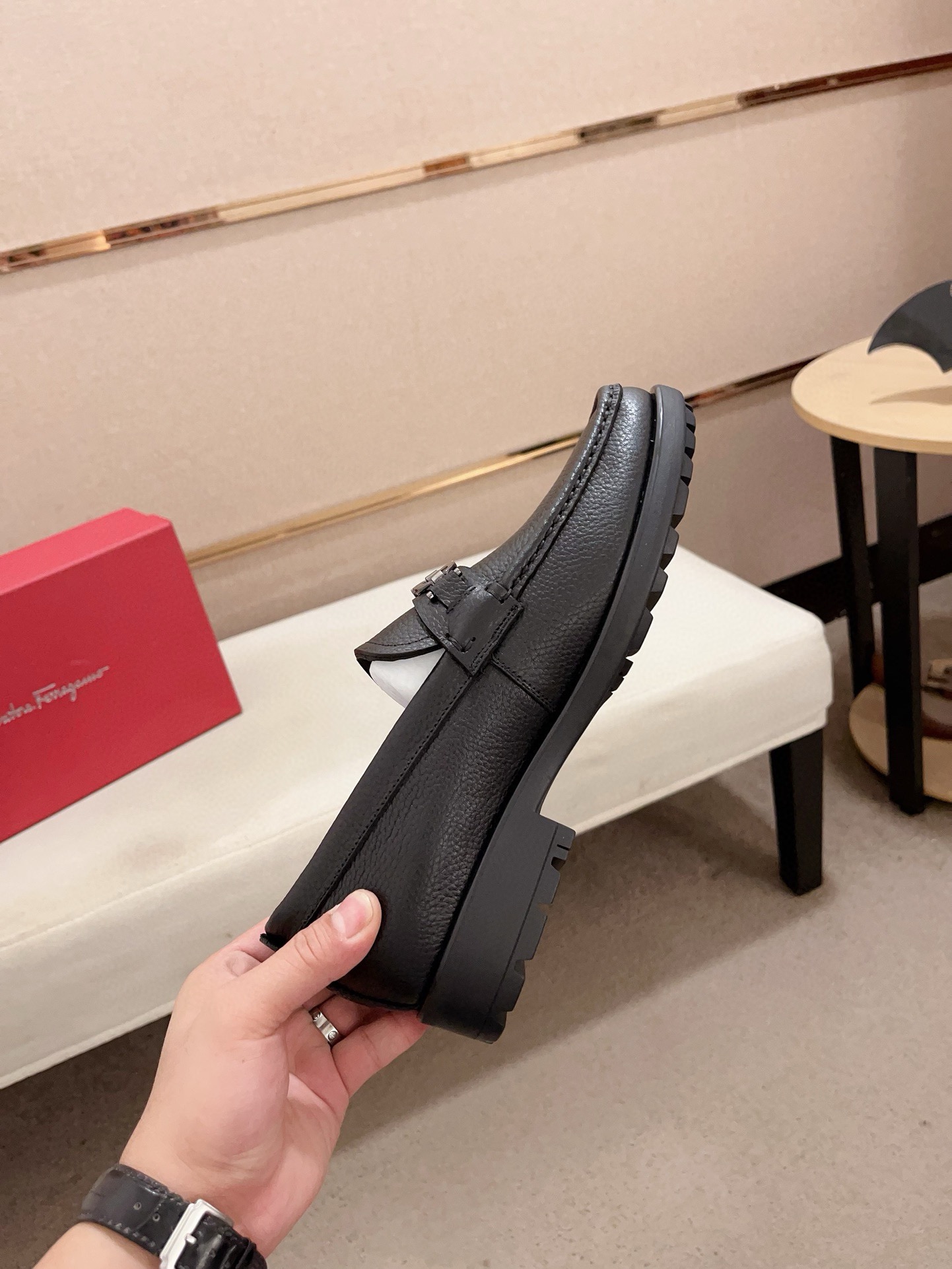 Ferragamo Men's Black Leather Loafers - High-Quality, Handcrafted, Size 38-44 6 i1730777126 6773 1