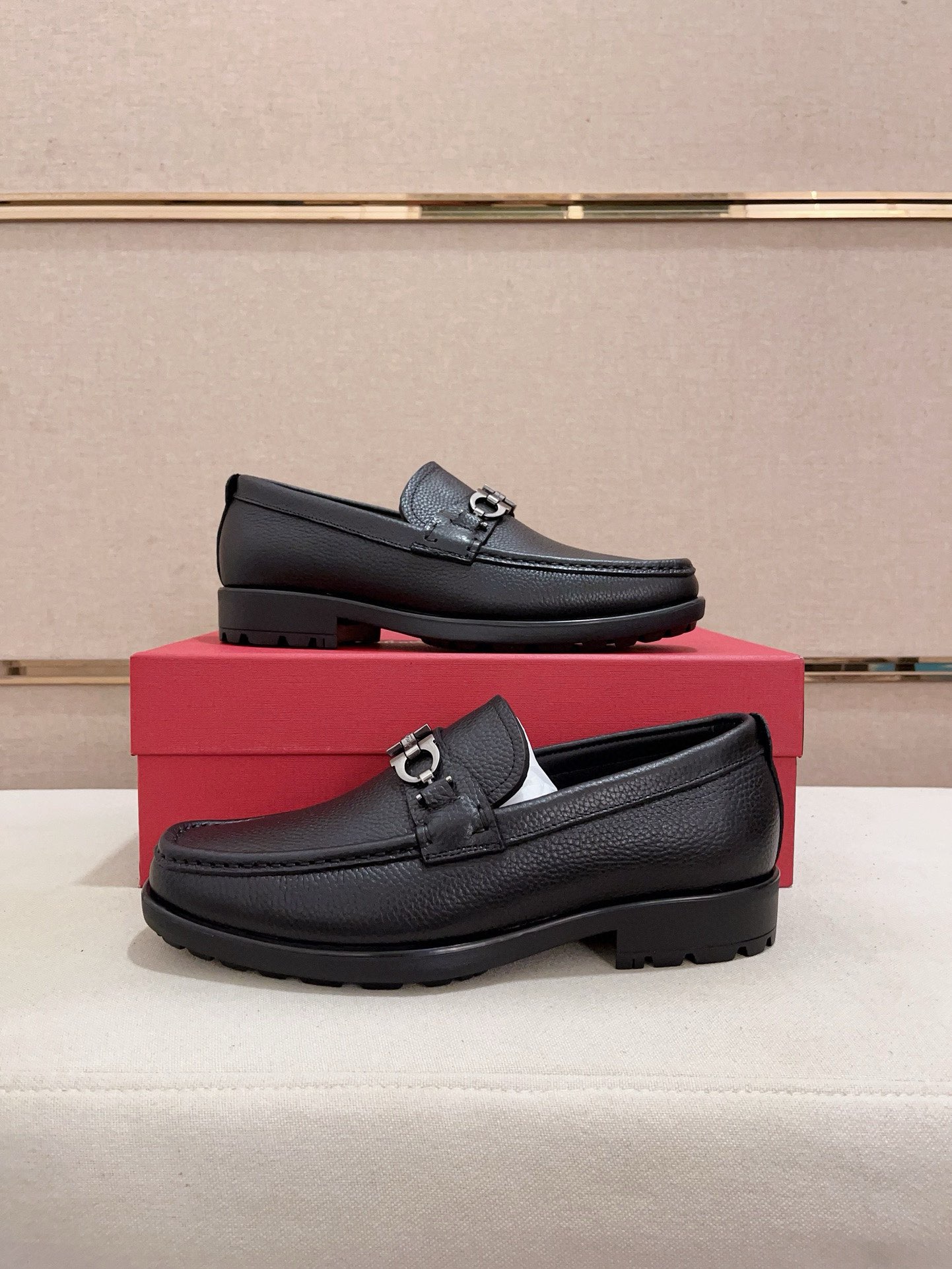 Ferragamo Men's Black Leather Loafers - High-Quality, Handcrafted, Size 38-44 8 i1730777127 5873 9