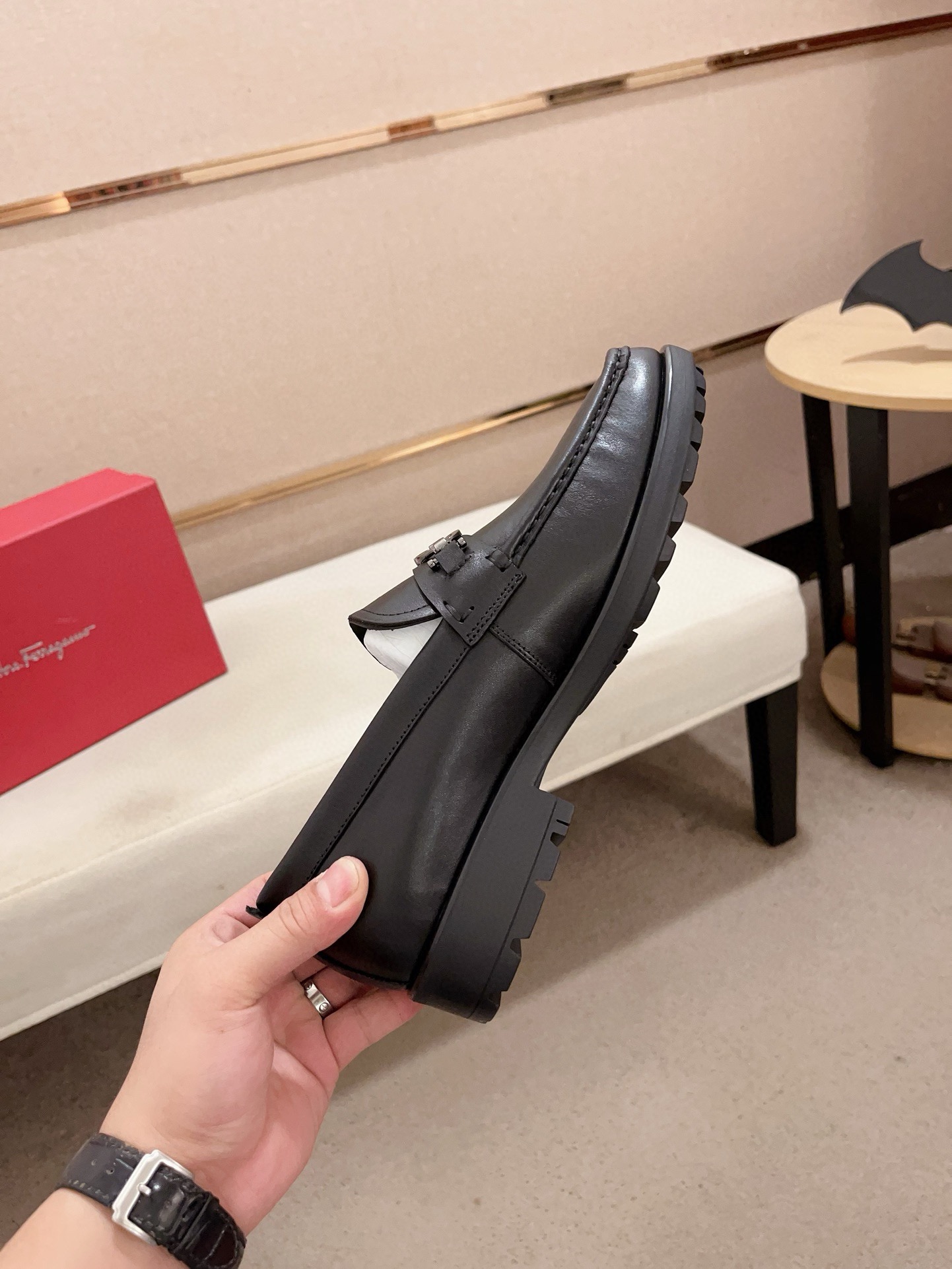 Ferragamo Men's Black Leather Loafers Handcrafted Italian Style, Sizes 38-44 6 i1730777152 159 8