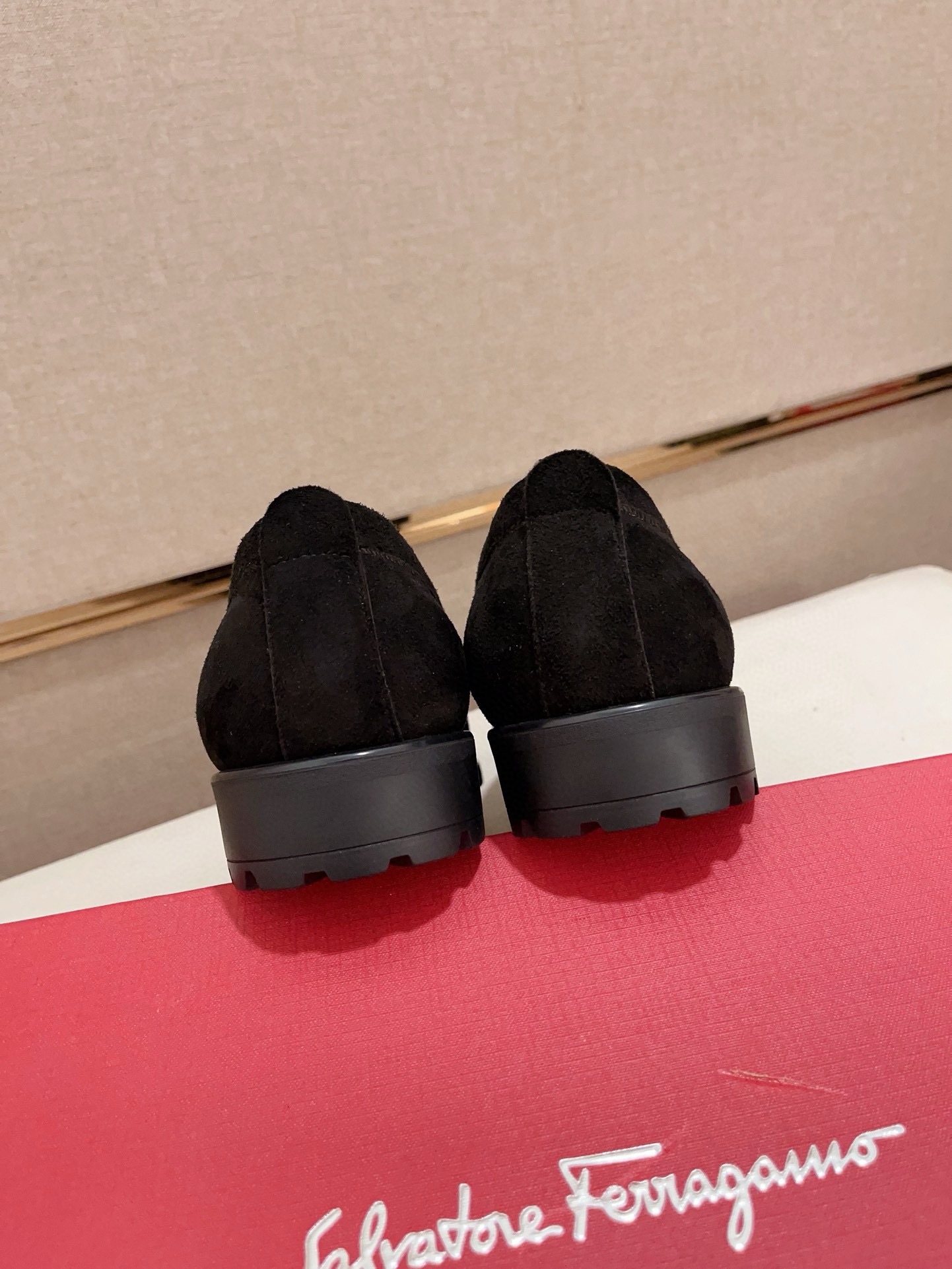 Ferragamo Men's Black Suede Loafers with Metal Ornament, Sizes 38-44 9 i1730777204 5632 8