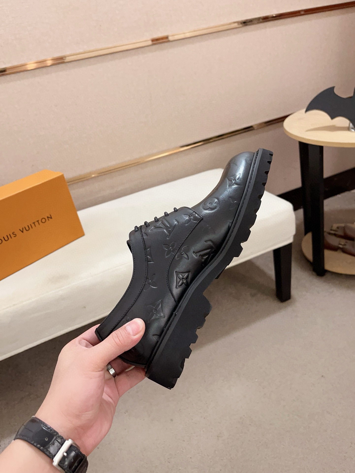 Louis Vuitton Men's Leather Oxford Dress Shoes, Black, Sizes 38-44 6 i1730777732 2548 8