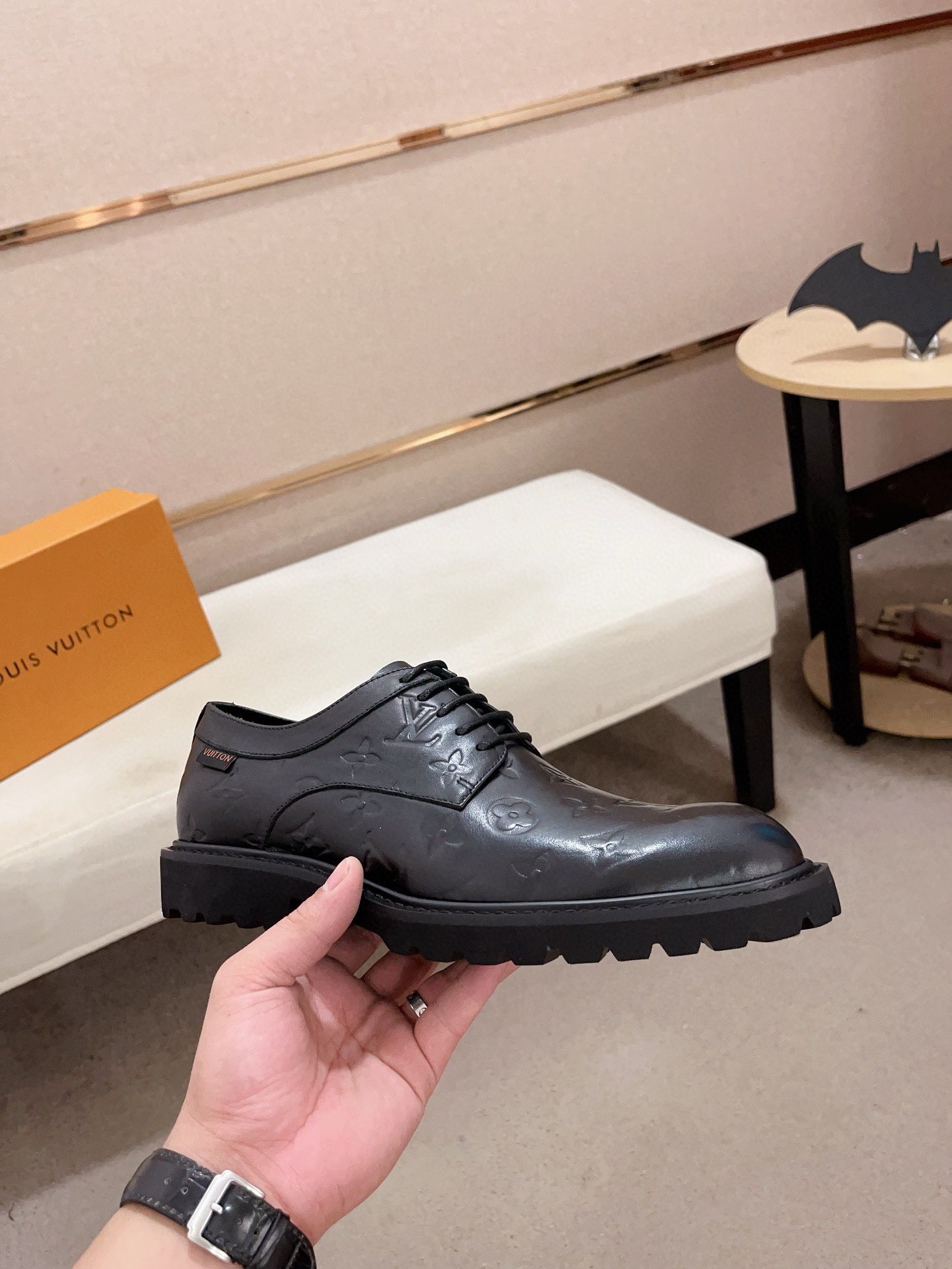 Louis Vuitton Men's Leather Oxford Dress Shoes, Black, Sizes 38-44 5 i1730777732 6606 3