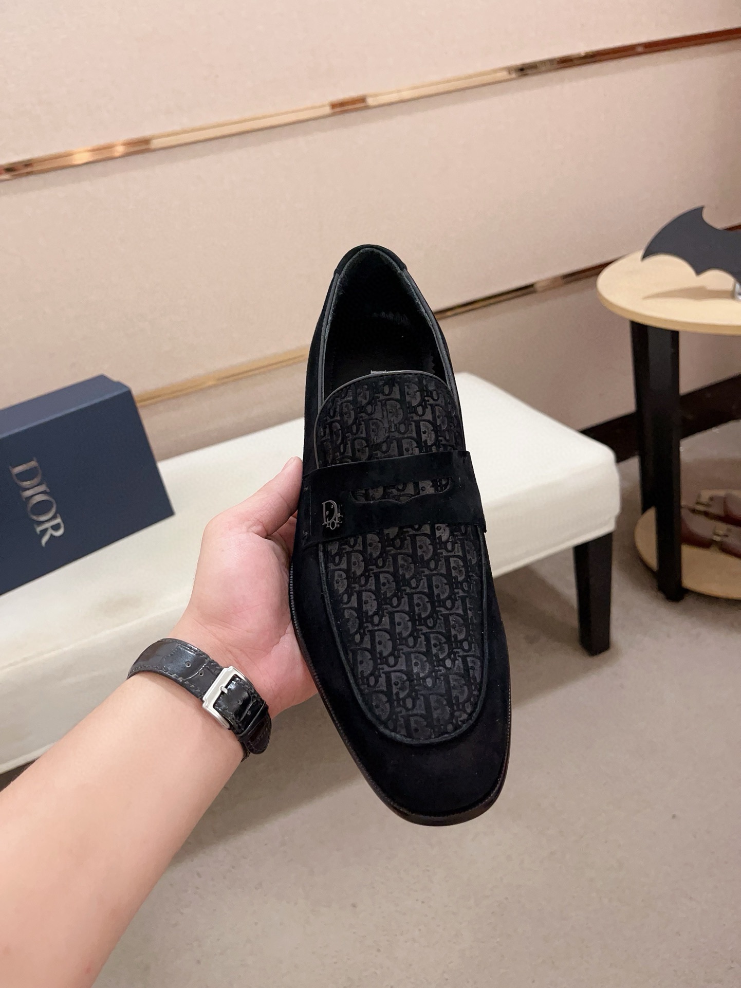 Dior Men's Black Suede Loafers with Signature Pattern - Sizes 38 to 44 3 i1730778035 8614 3