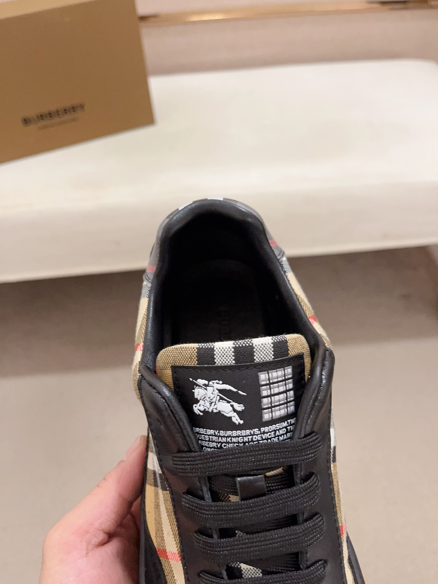 Burberry Men's Italian Leather & Suede Check Sneakers, Size 38-44 7 i1731898506 5161 5