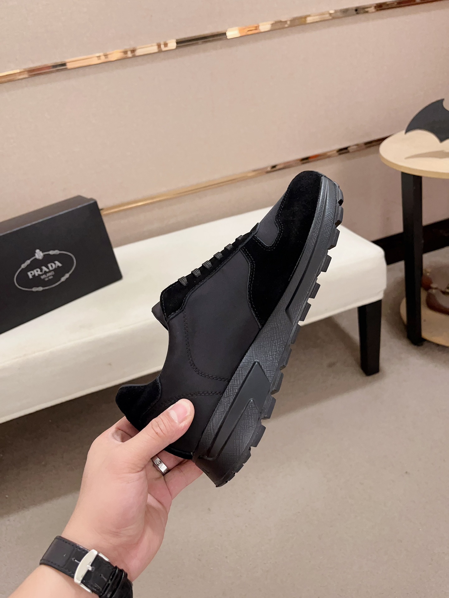 Prada Men's Leather & Fabric Sneakers - Comfortable, Stylish, and High-Quality 6 i1733290549 1545 2