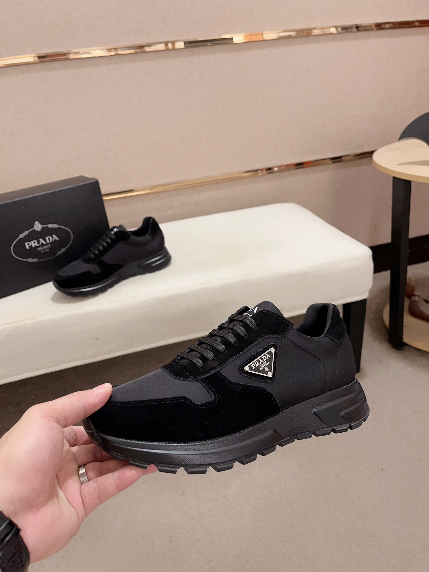 Prada Men's Leather & Fabric Sneakers - Comfortable, Stylish, and High-Quality 4 i1733290549 764 6