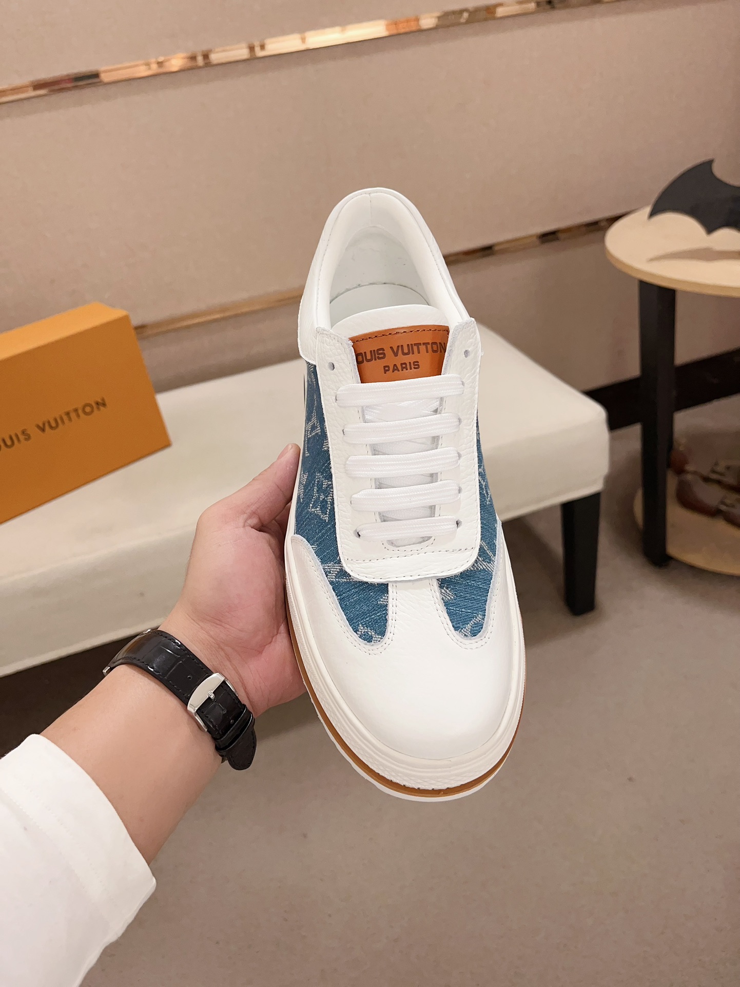 Louis Vuitton Men's Denim Monogram Sneakers - Stylish & Comfortable 3 i1733833642 1622 3
