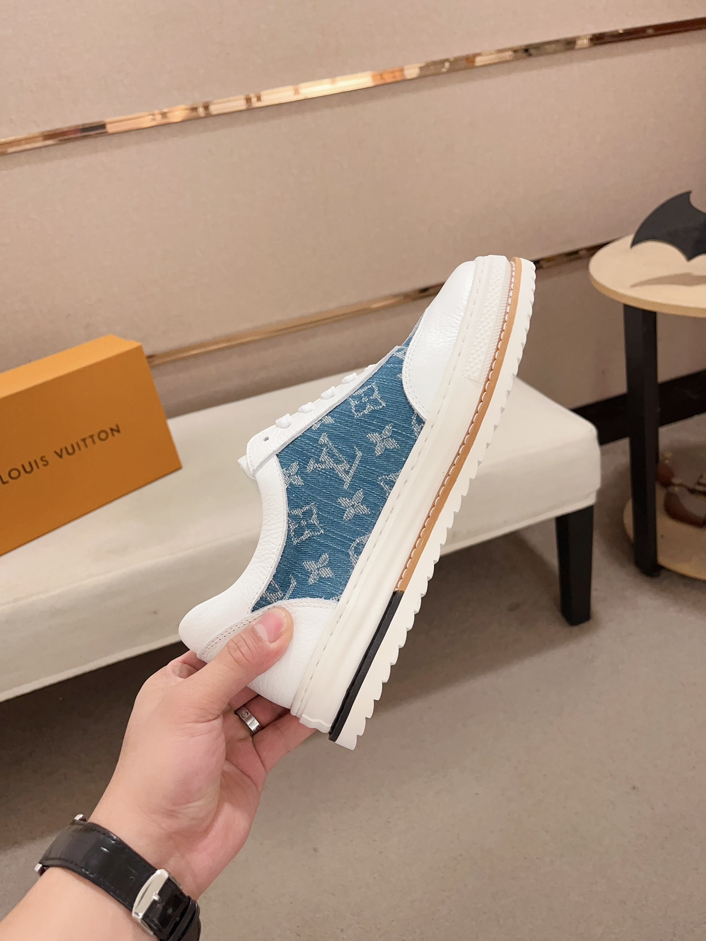 Louis Vuitton Men's Denim Monogram Sneakers - Stylish & Comfortable 6 i1733833642 5331 2