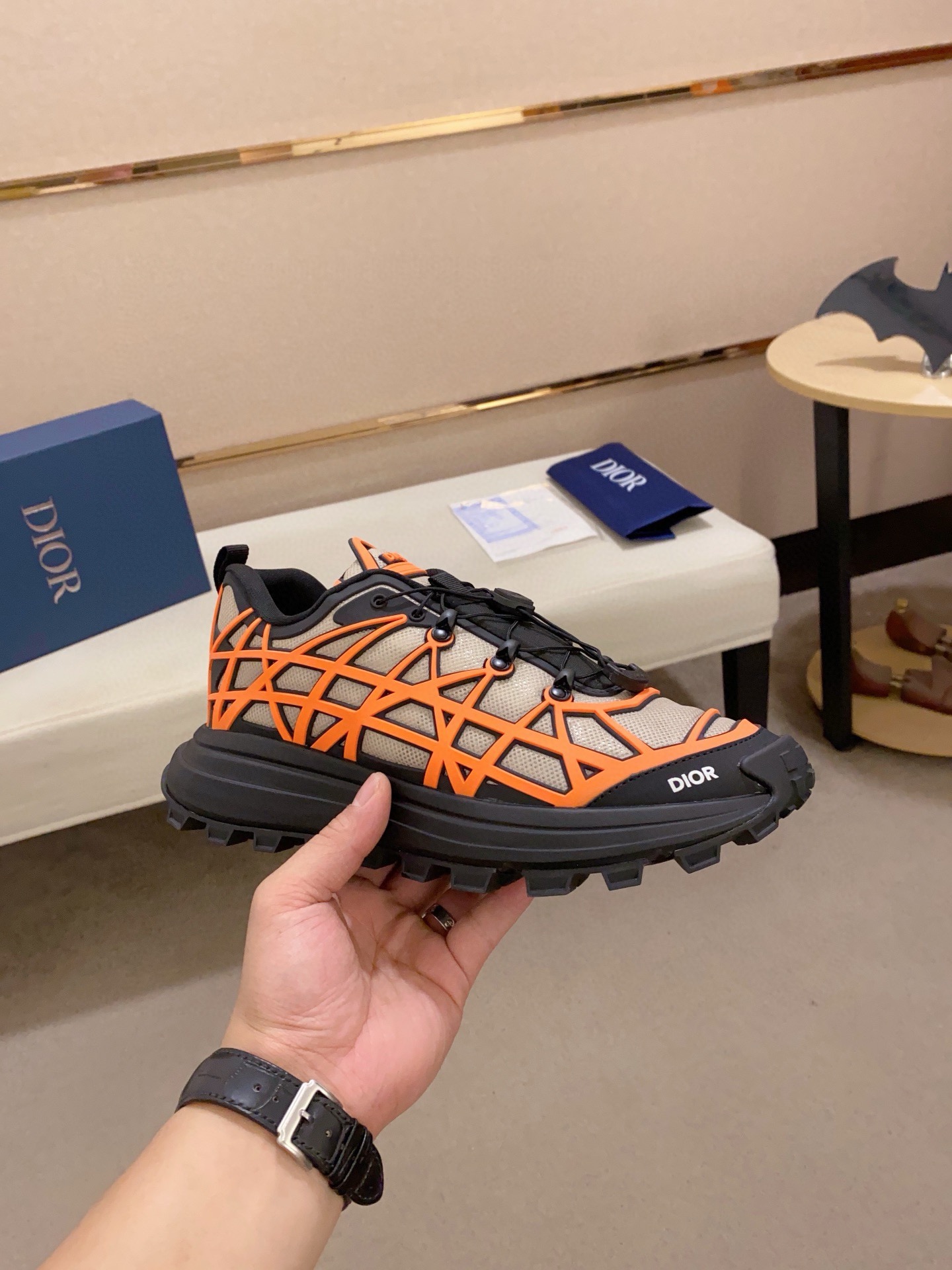 Dior B31 Orange Mesh Sneakers Chunky Sole Lace-Up, Sizes 39-45 - Fashionable! 3 i1734601331 3652 6