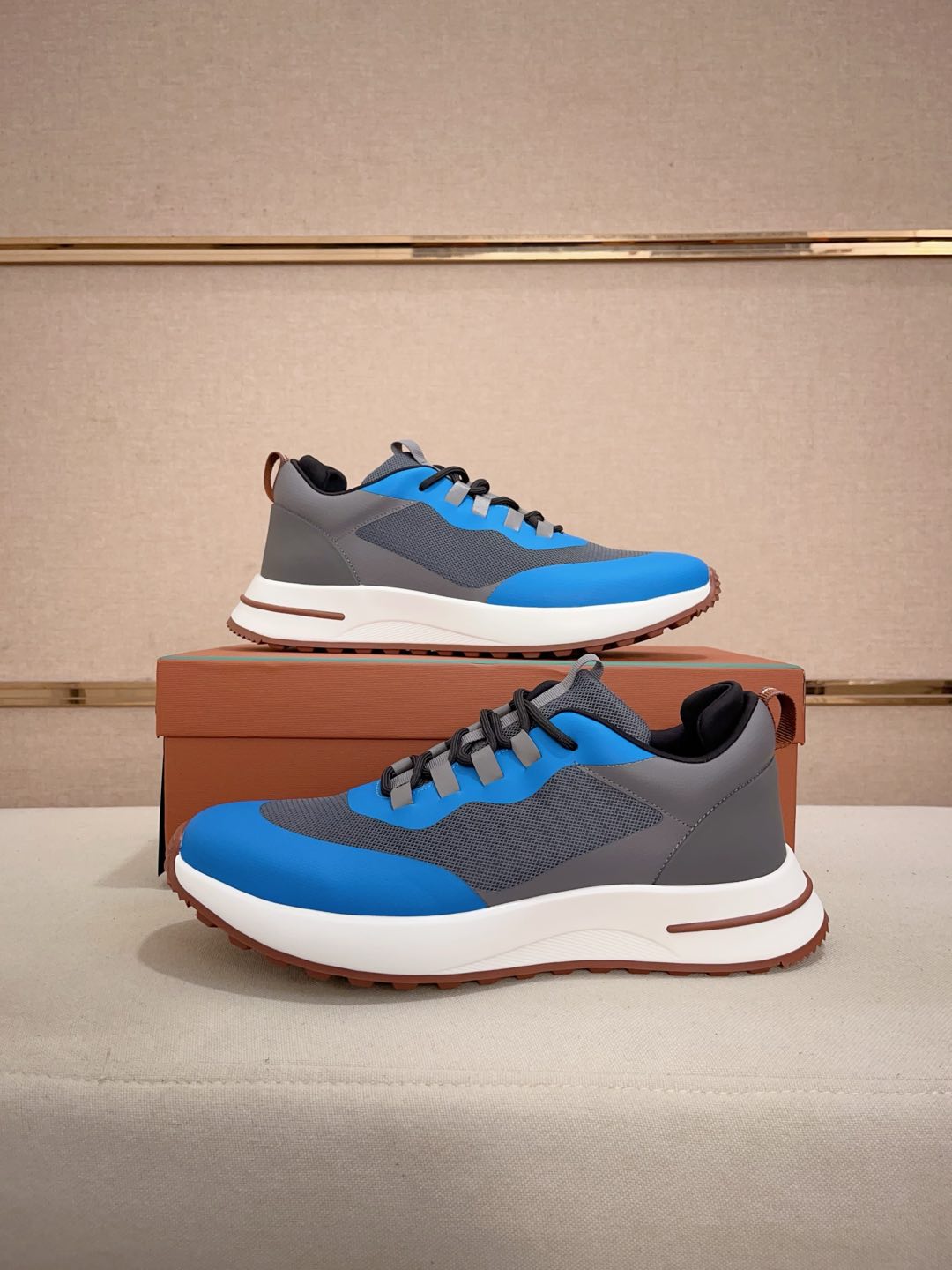 Loro Piana Men's Knit Upper Sneakers Leather Lining Glass Glue Sole 8 i1735271920495 4309 0 6