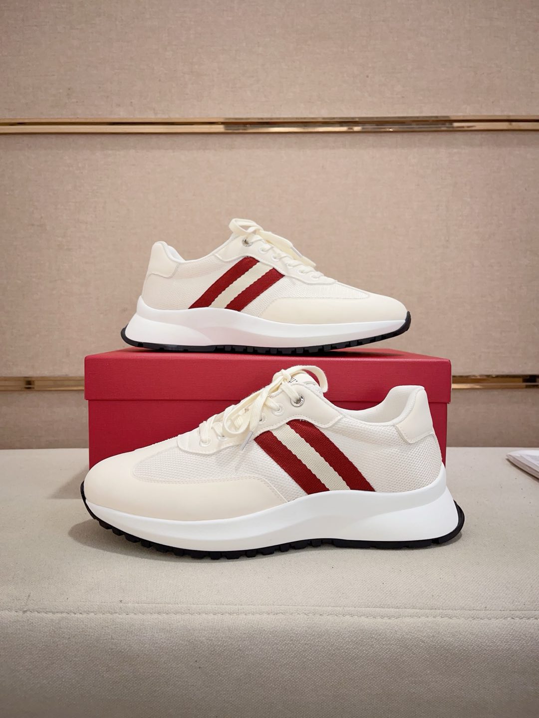 Bally Demmy Sneakers White/Red Stripes Breathable Mesh Soft Lambskin Lining 8 i1735272626586 5716 0 6