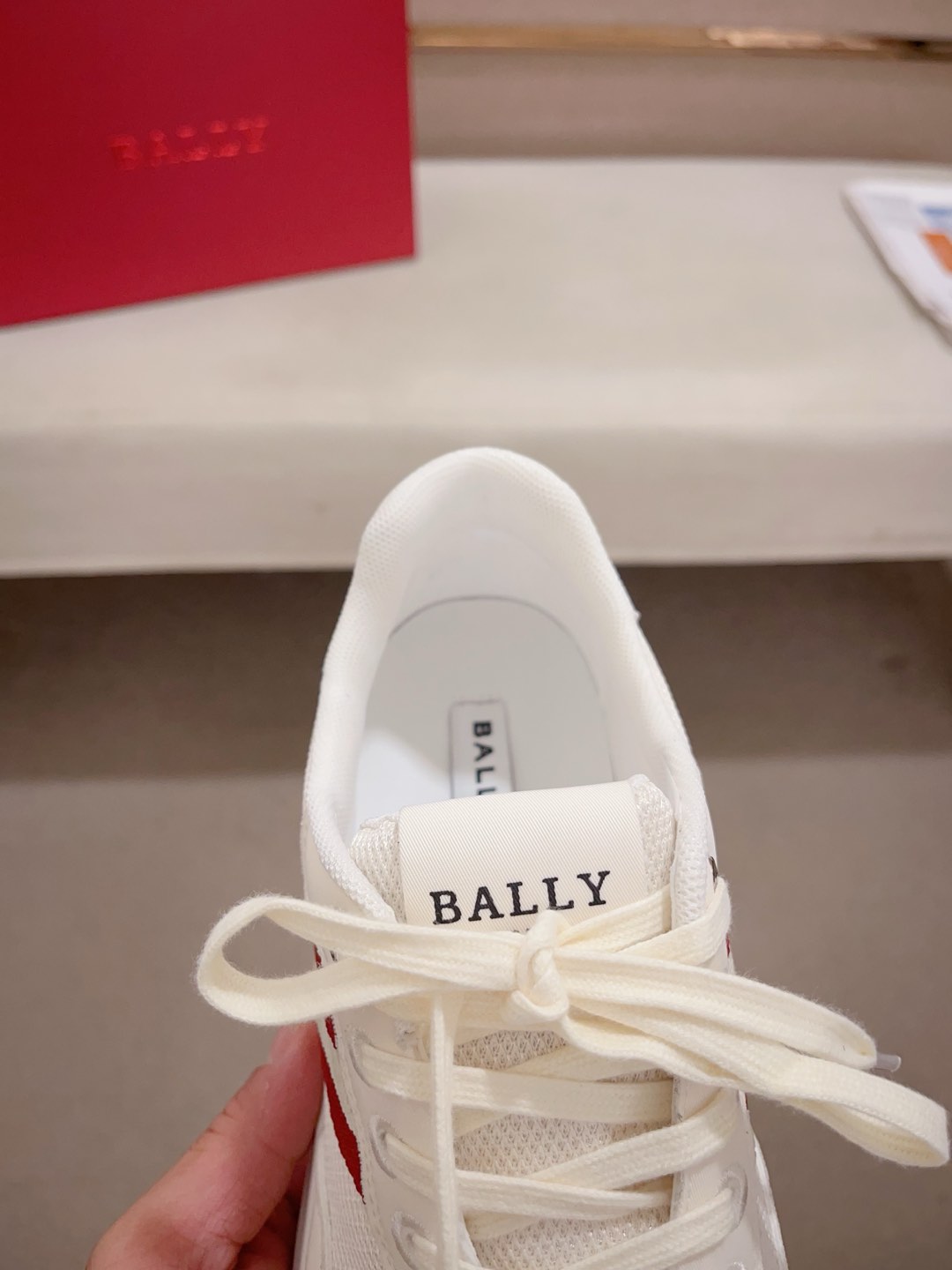 Bally Demmy Sneakers White/Red Stripes Breathable Mesh Soft Lambskin Lining 7 i1735272626686 8062 0 5