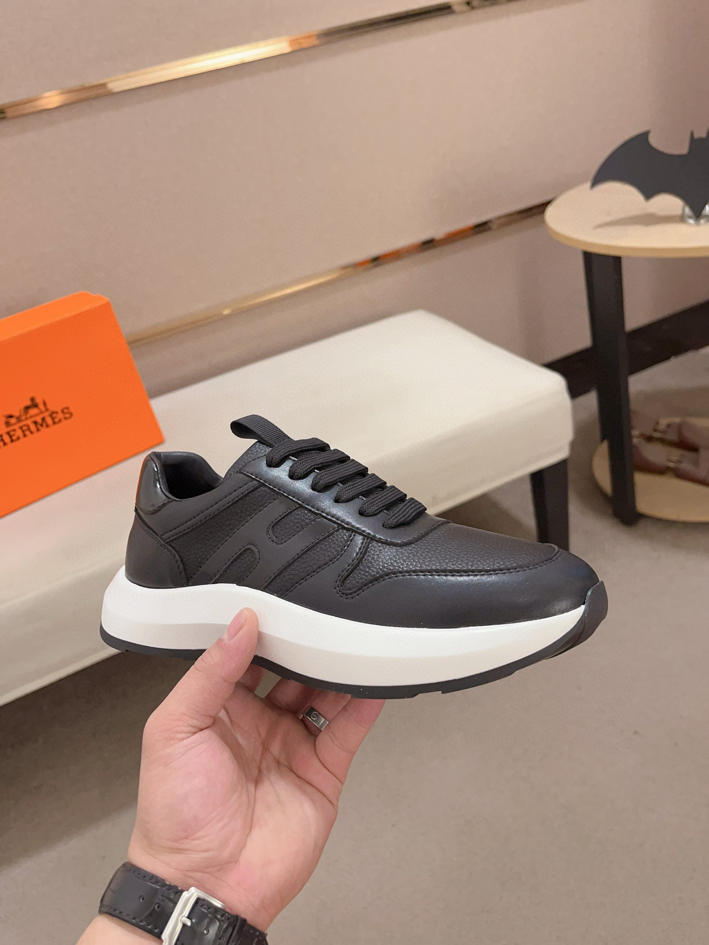 Hermes Men's Classic Sneakers, Italian Leather Upper, Comfortable Fit 5 i1739781262638 9767 0 3