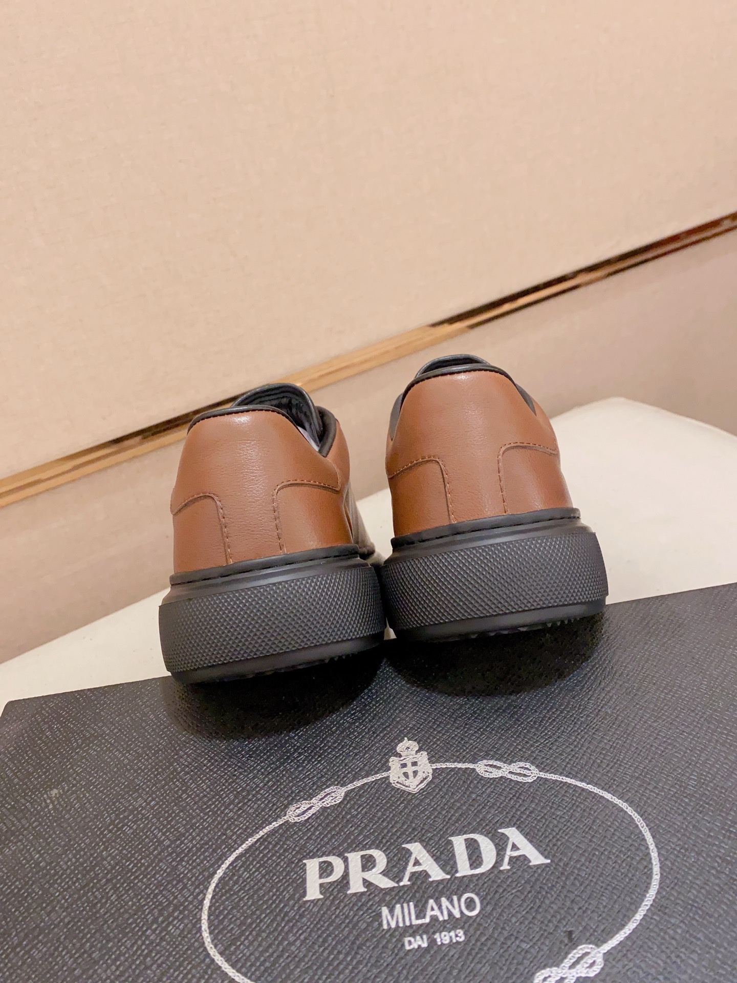 Prada Men's Brown Leather Low Top Sneakers - Classic & Comfortable 9 i1741933667143 6783 0 7