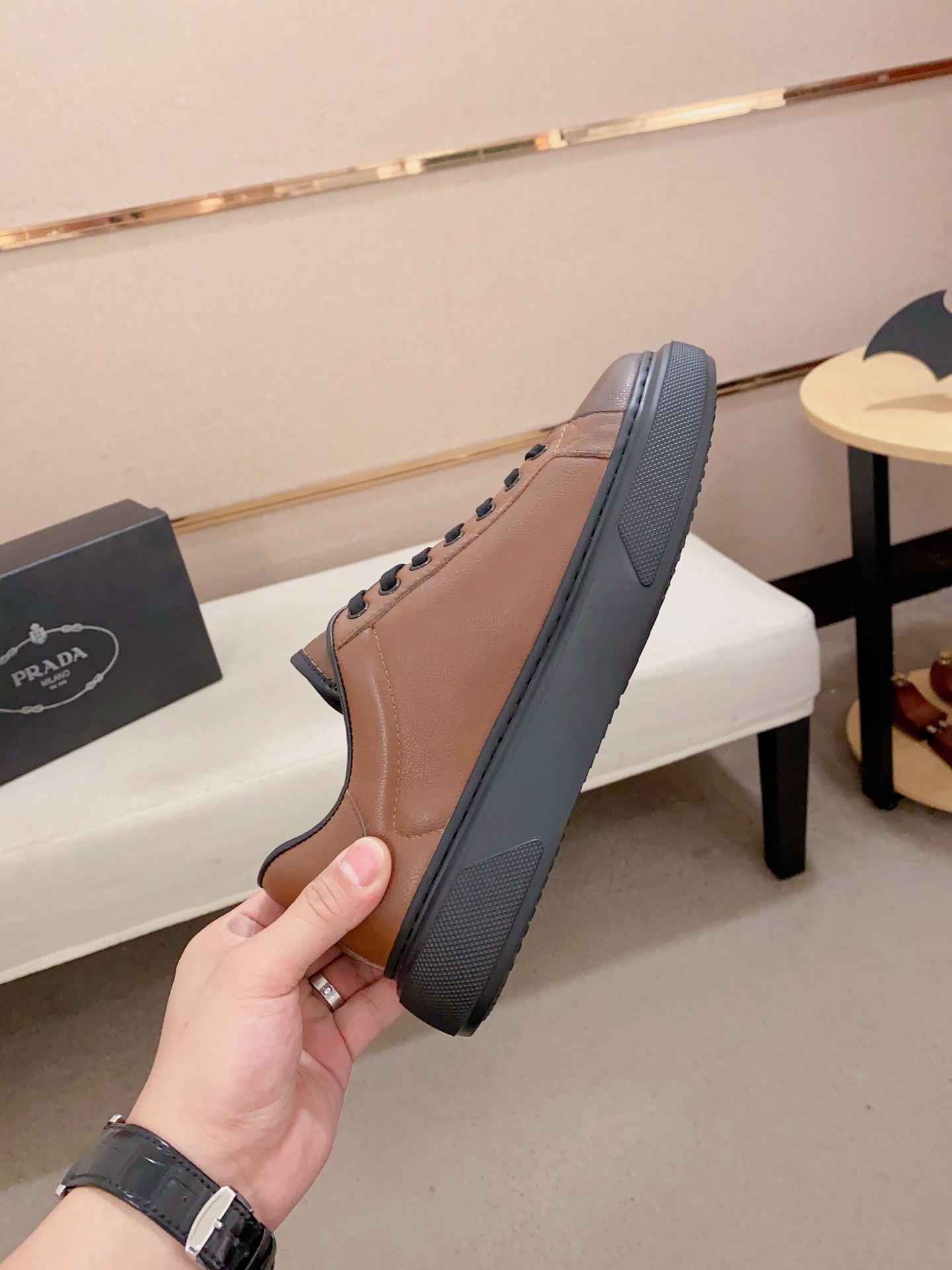 Prada Men's Brown Leather Low Top Sneakers - Classic & Comfortable 6 i1741933668230 9623 0 4