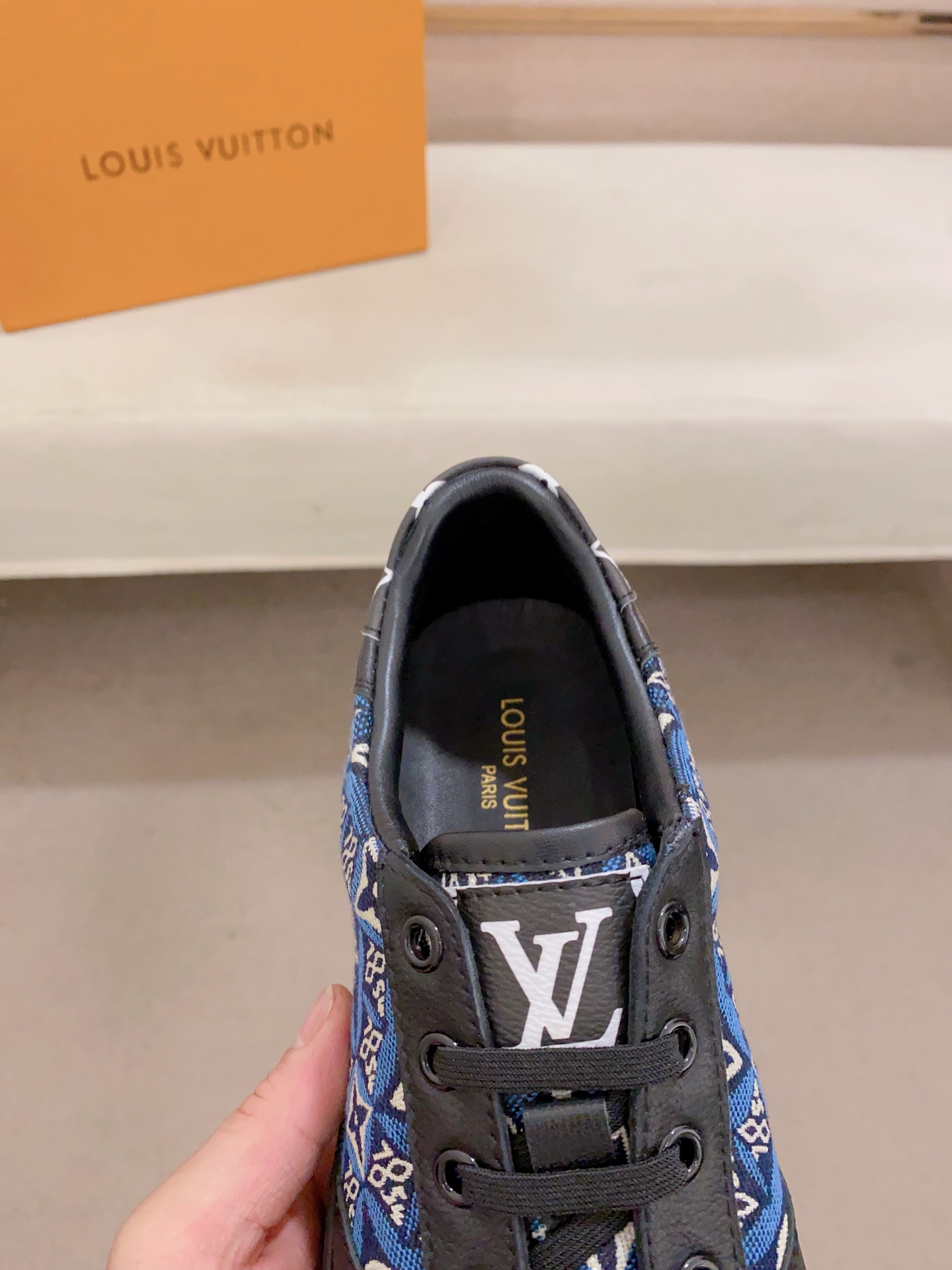 Louis Vuitton Men's Leather Low Top Sneakers Blue Monogram Size 38-44 7 i1741933718910 5979 0 5