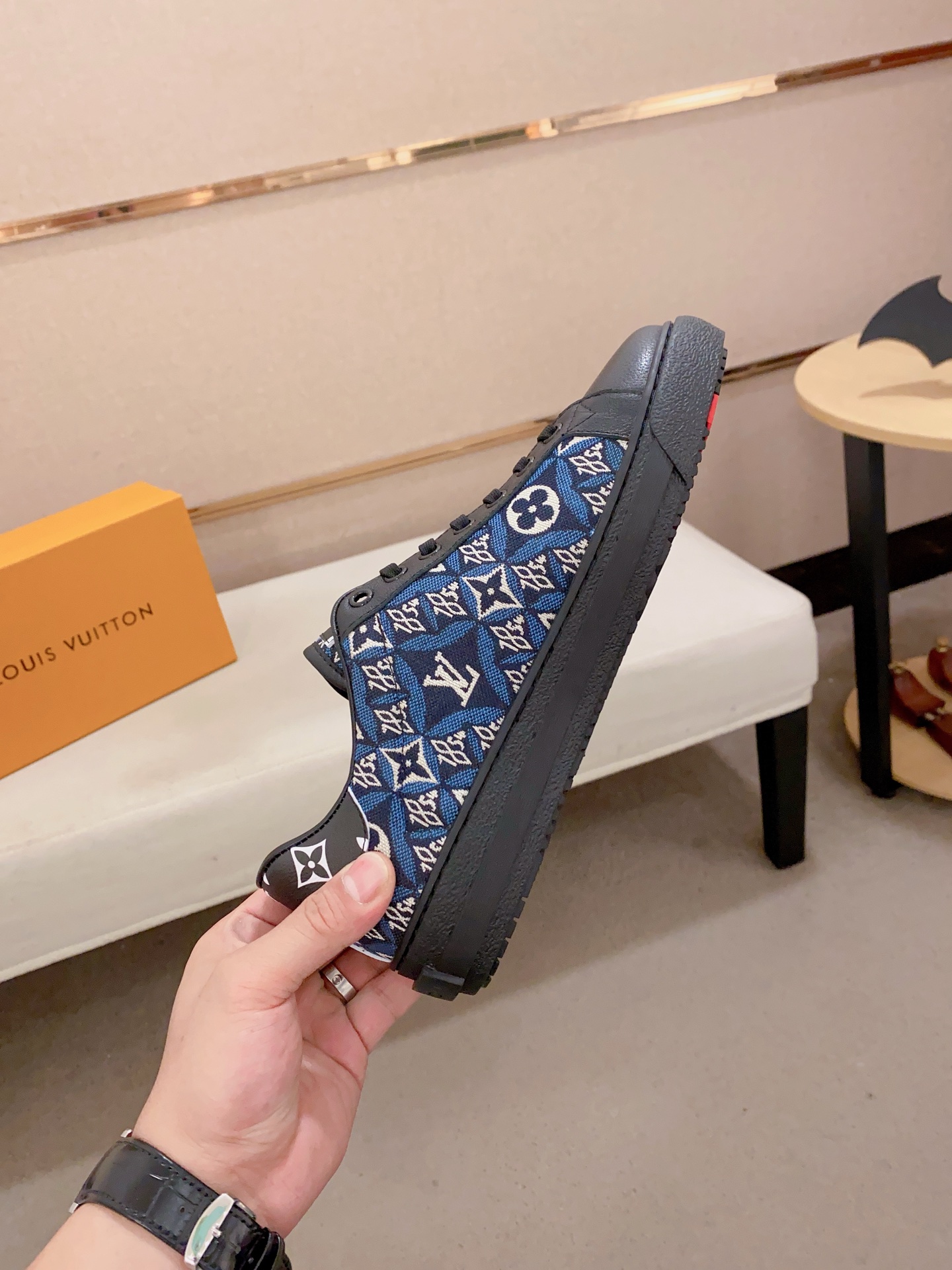 Louis Vuitton Men's Blue Leather Lace-Up Sneakers Size 38-44 6 i1741933834340 3785 0 4