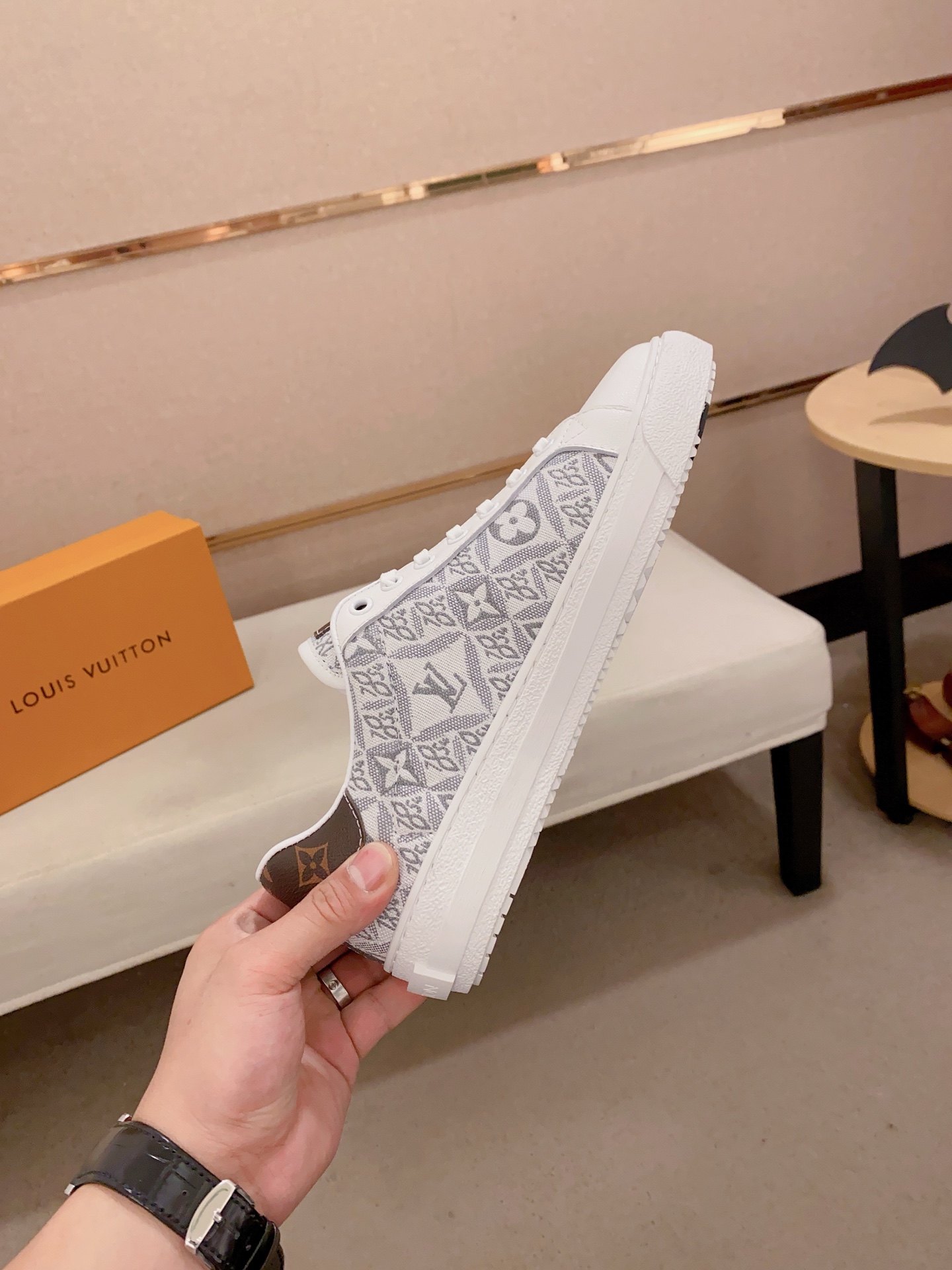 Louis Vuitton White Leather Monogram Sneakers, Sizes 38-44 6 i1741933857732 7320 0 4