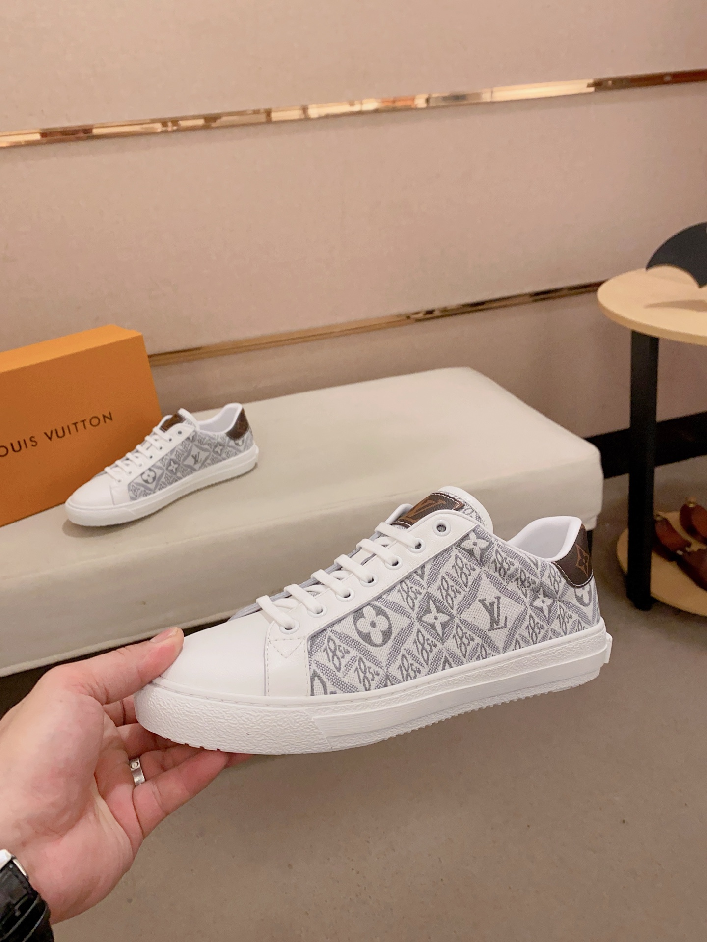 Louis Vuitton White Leather Monogram Sneakers, Sizes 38-44 4 i1741933858471 8941 0 2