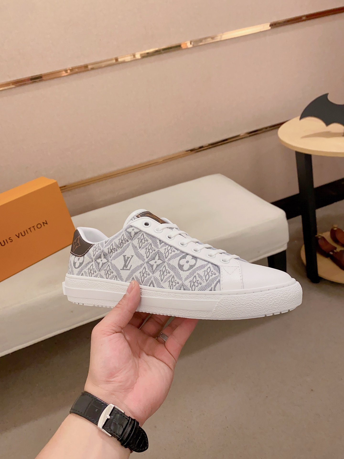 Louis Vuitton White Leather Monogram Sneakers, Sizes 38-44 5 i1741933858475 7253 0 3